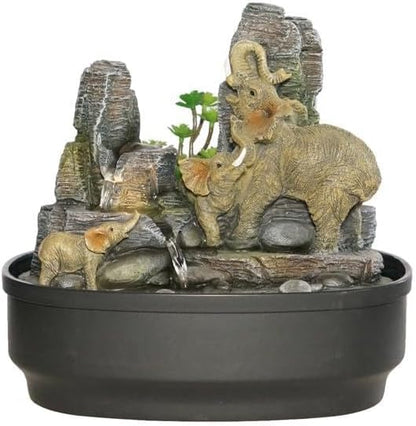 Sunlinua Natural Rocks Tabletop Water Fountain Indoor Water Fountains with 4-Tier Soothing Sound Desktop Waterfall with DIY Decoration for Meditation Desk Home Office Decor(Indoor Electrical Plug)