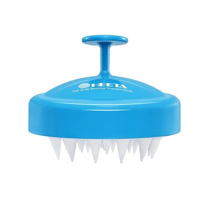 HEETA Scalp Massager Hair Growth, Soft Silicone Scalp Scrubber Shampoo Brush for Exfoliation, Dandruff Removal Head Massage Stress Relax, Wet & Dry Use for Thick Thin Curly Hair Care, Black