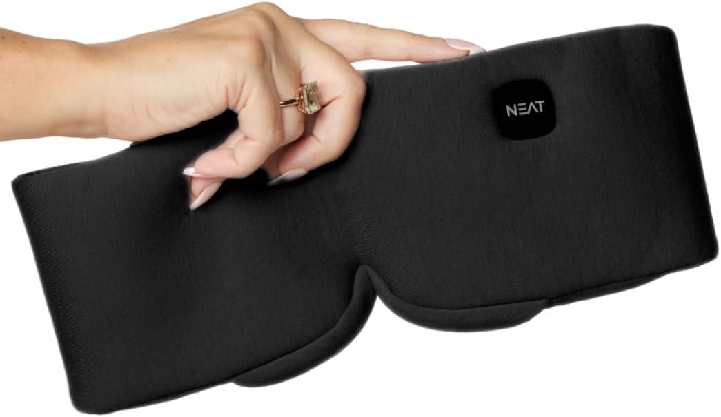 Heated Eye Mask – Cordless Electric Warm Eye Compress for Dry Eyes, Stye & Eye Strain Relief – 4 Heat Settings, Rechargeable, Light-Blocking, Blackout, Washable Cover (Sunset Rose)