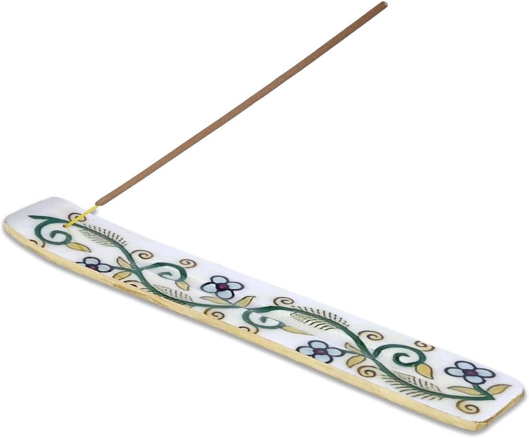 Bless-International Traditional-Handmade-Burner Wooden-Incense-Stick-Holder Ash-Catcher-Stand for-Aromatherapy-Meditation-Yoga (Incense Holder 10 inch(2 pcs))