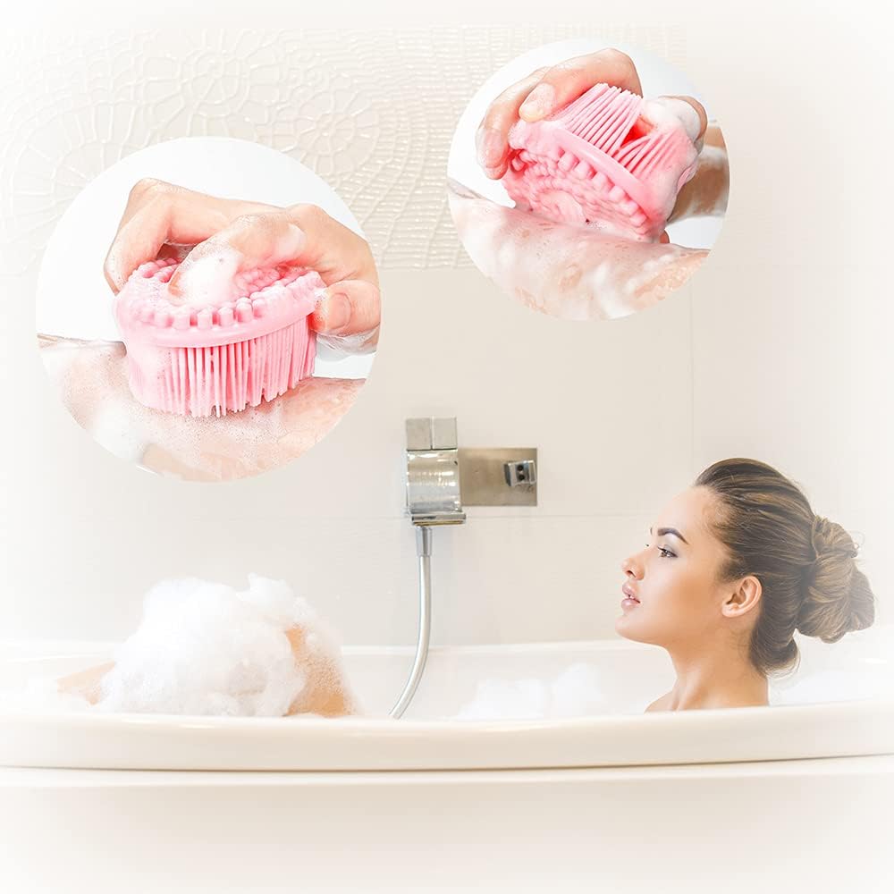Silicone Body Scrubber Loofah 3 Pack Exfoliating Soft Loofah Shower Brush