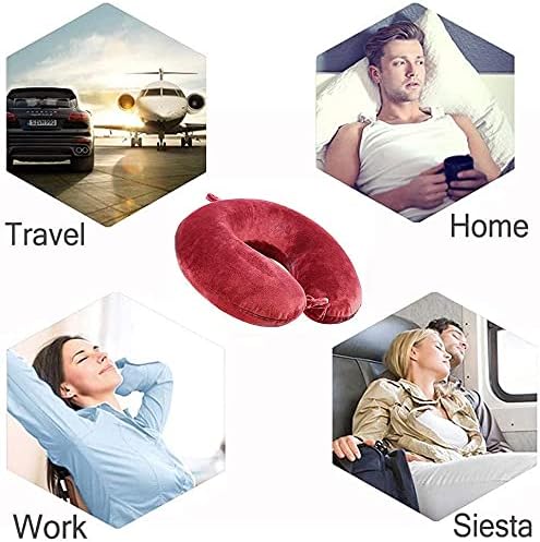 GDEOUP Travel Pillow 100% Pure Comfortable U Shape Memory Foam Pillows Neck and Head Support Portable Travel Neck Pillow Suitable for Planes Airplane for Traveling,Train,Self-Drivingng Car,(Grey)