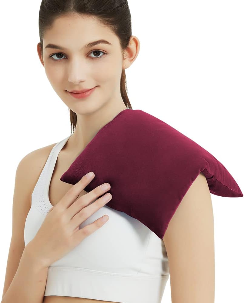 MORLIDEN Microwavable Heated Neck Wrap Warmer and Shoulder Weighted Heating Pad Microwave for Hot and Cold Compress - Dark Gray
