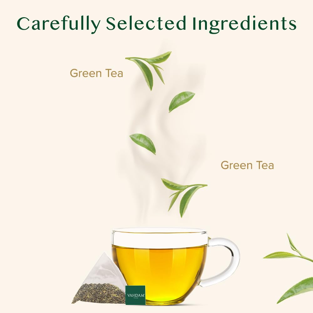 VAHDAM Organic Turmeric Ginger Herbal Tea Bags (100 Pyramid Tea Bags) Caffeine Free, Non GMO | 100% Pure Herbal Blend - Savory & Spicy, Plant-Based Teabags | Resealable Ziplock Pouch