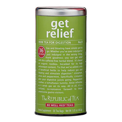 The Republic of Tea Be Well Get Relief No. 9 Herbal Tea, 36 Count