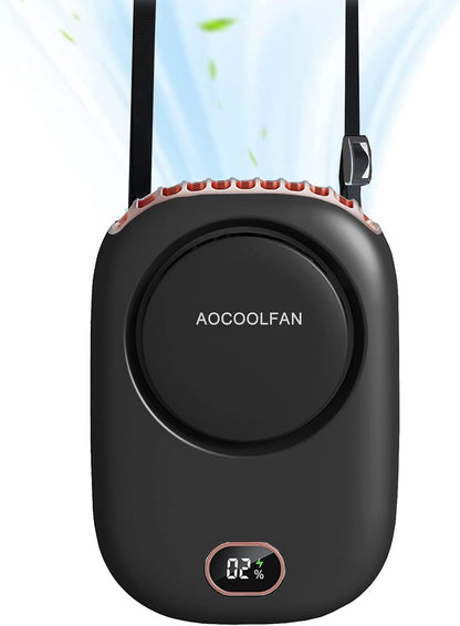 AOCOOLFAN Portable Neck Fan, Mini Small Personal Handheld Fan USB Rechargeable 3 Speed for Girls Boys Woman Eyelash Travel Home Office Outdoor (White)