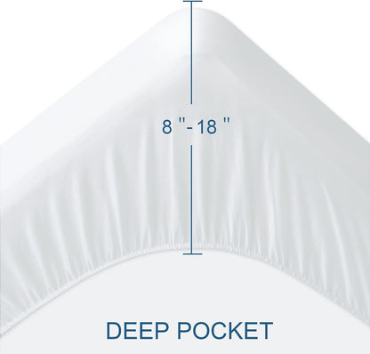 Queen Mattress Protector Waterproof Cover Absorbent Fitted Sheet up - 18'' Deep Pocket Mattress Cover Queen Size Bed Sheets, Terry Machine Wash Protection Mattress Protector