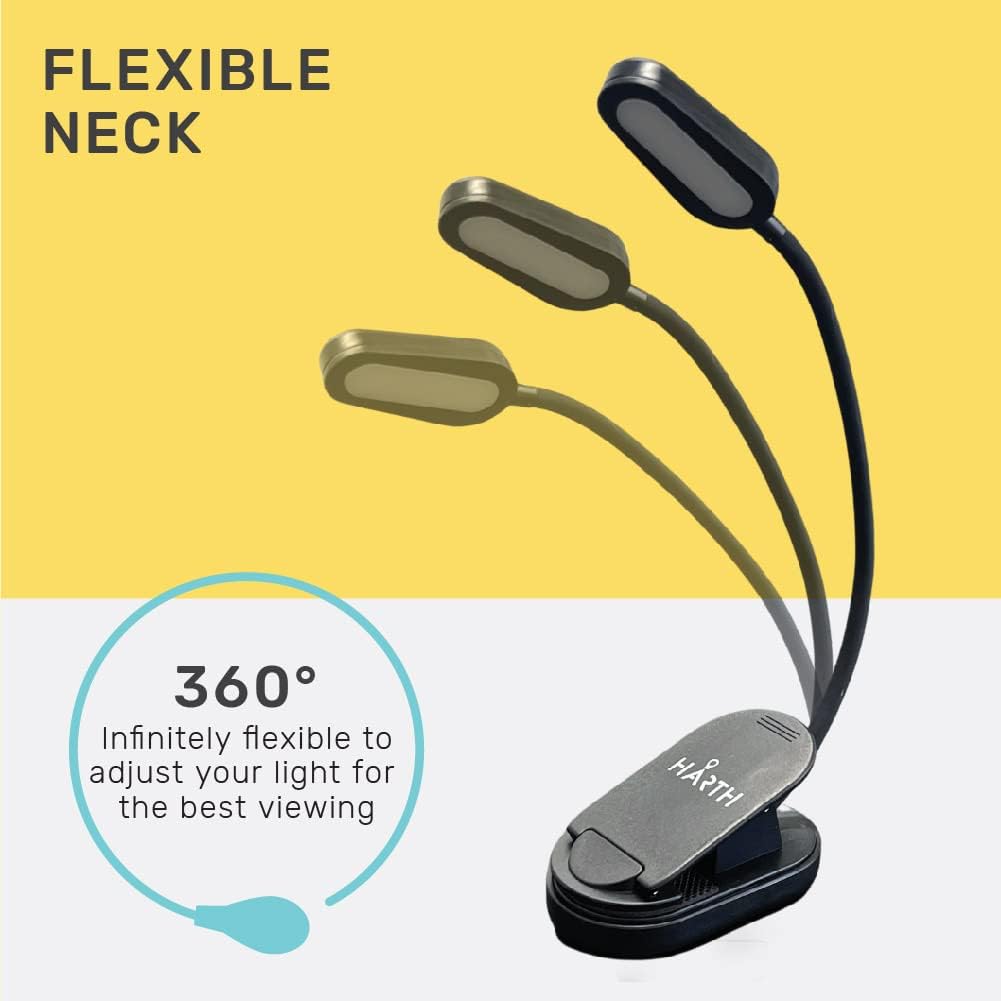 Clip on Book Lights for Reading at Night I 1200 mAh Rechargeable Reading Lights for Books in Bed I Led Clip Lights Book Lovers Gifts I Clip on Lamp Book Reading Light for Bed I Reading Lamps for Bed
