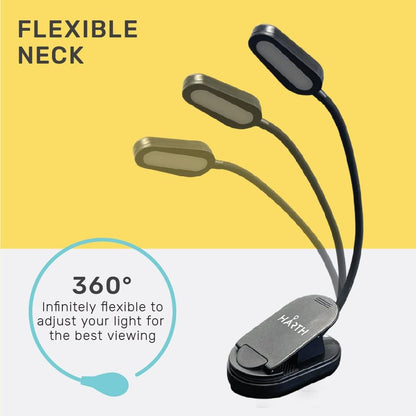 Clip on Book Lights for Reading at Night I 1200 mAh Rechargeable Reading Lights for Books in Bed I Led Clip Lights Book Lovers Gifts I Clip on Lamp Book Reading Light for Bed I Reading Lamps for Bed