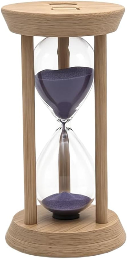 Mini Wooden Sand Timers,100% Bamboo Hourglass Sand Timers 1Min Sandglass Timer for Toothbrush Timer Games Classroom Home Office Cooking(Blue+1Min)