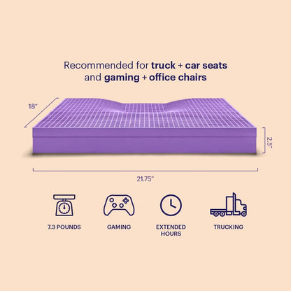 Purple Royal Seat Cushion, Portable 2 Inch Gel Seat Cushion, GelFlex Grid | Handles for Car, Office Chair, Stadium - Pressure-Reducing for Hard Seats, Temperature-Neutral, No-Slip - Made in USA