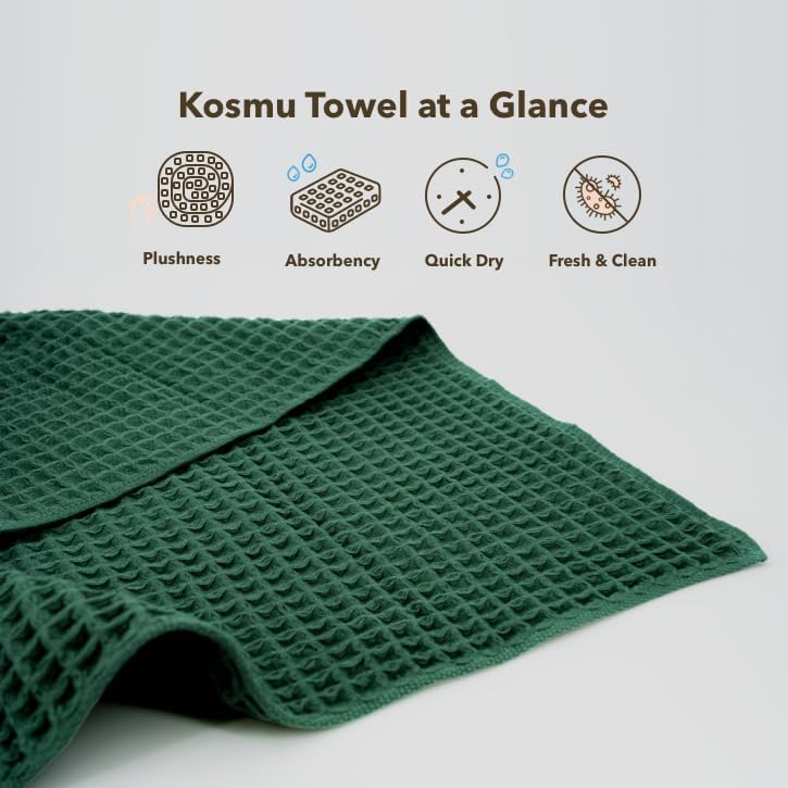 Luxury Organic Japanese Cotton Hair Drying Waffle Towel Wrap for Women | Absorbent, Quick-Dry Head Turban for Shower, Sauna, Spa | Extra Large for Long, Curly, Straight Hair With Button (White, 1 Pc)