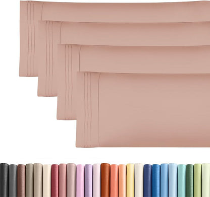 Standard Pillow Cases Set of 10 - Ultra Soft Hotel Quality Pillowcase Covers - Comfy, Cozy & Wrinkle Free - Shrink, Stain and Fade Resistant - Machine Washable Pillow Protectors - 10 Pcs Set - White - Colors A
