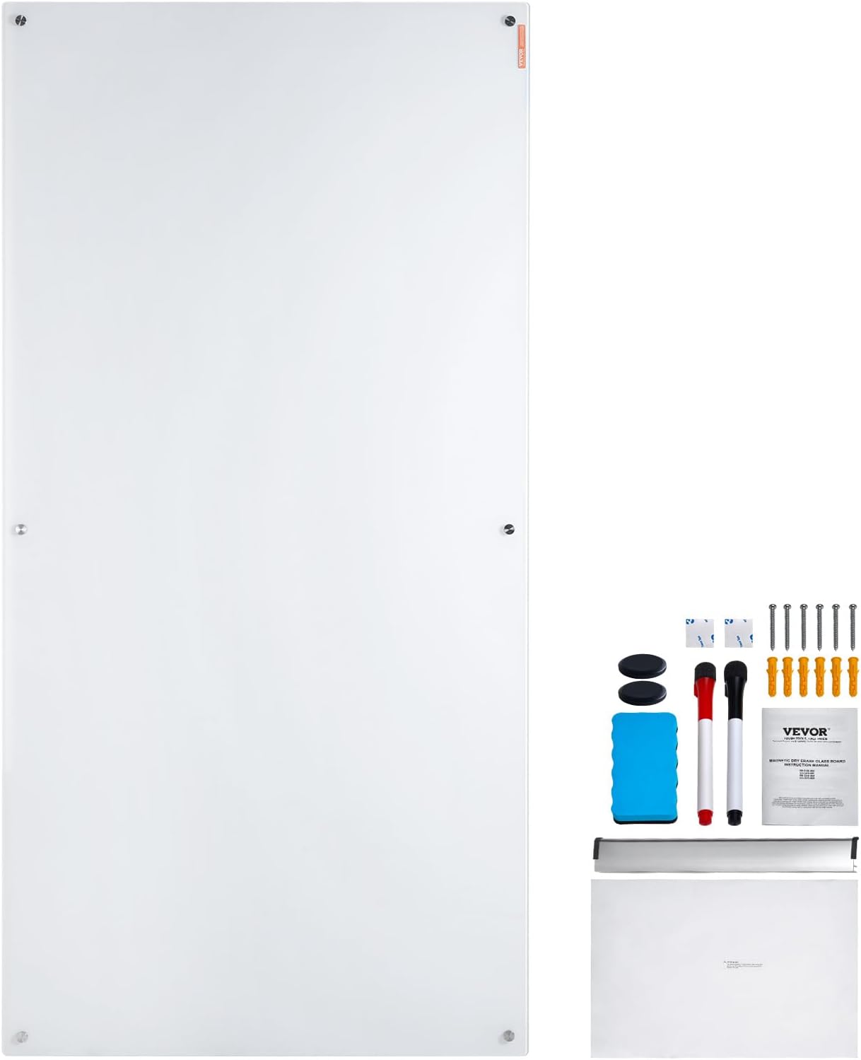 VEVOR Dry Erase Calendar for Wall, 36 x 24 Inches Whiteboard Calendar, Monthly Planner Magnetic Dry Erase Board, 1 Magnetic Erase & 2 Dry Erase Marker & Movable Tray for Restaurant Office Home School