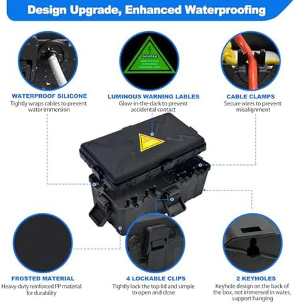 Hrensaw Large Outdoor Electrical Box Waterproof(12.5x8.5x5inch),IP54 Waterproof Outdoor Outlet Covers,Weatherproof Extension Cord Covers Protect Outlet,Plug,Timer,Power Strip,Holiday Light,Black