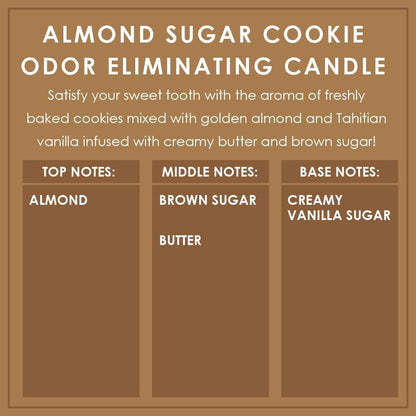 Vanilla Bean Odor Eliminating Highly Fragranced Candle - Eliminates 95% of Pet, Smoke, Food, and Other Smells Quickly - Up to 80 Hour Burn time - 12 Ounce Premium Soy Blend - Colors A