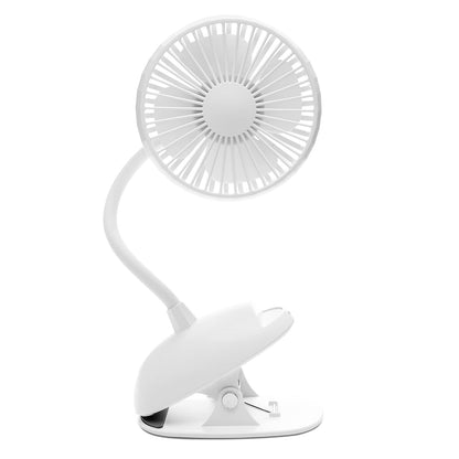 O2COOL Rechargeable USB Battery Clip Fan with Gooseneck 3-Speed