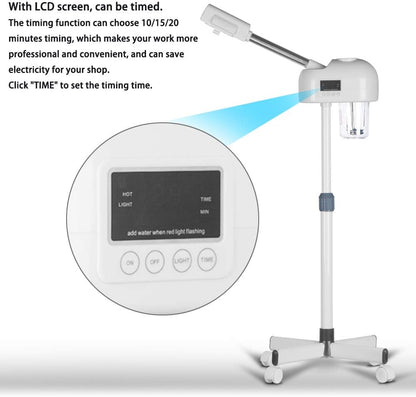 Facial Steamer with Hot Mist, Esthetician Barber Steamer, Height Adjustable & Rotatable Nozzle, for Home & Salon SPA