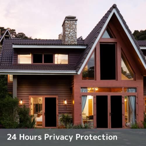 KESPEN Total Blackout Window Film Privacy Static Cling 100% Light Blocking Room Darkening Window Cover Heat Control Anti-UV Glass Sticker Window Tint for Home with Grid Line, 17.5 Inch X 6.5 Feet