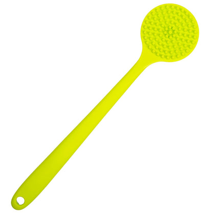 DNC Back Scrubber for Shower Soft Silicone Bath Body Brush with Long Handle (Black)