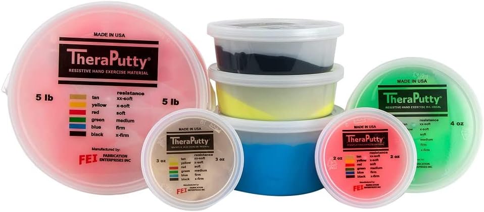 CanDo TheraPutty Standard Hand Exercise Putty For Rehabilitation, Exercises, Hand Therapy, and Occupational Therapy. Use To Strengthen Hand Muscles, Improve Fine Motor Skills, And Decrease Stress