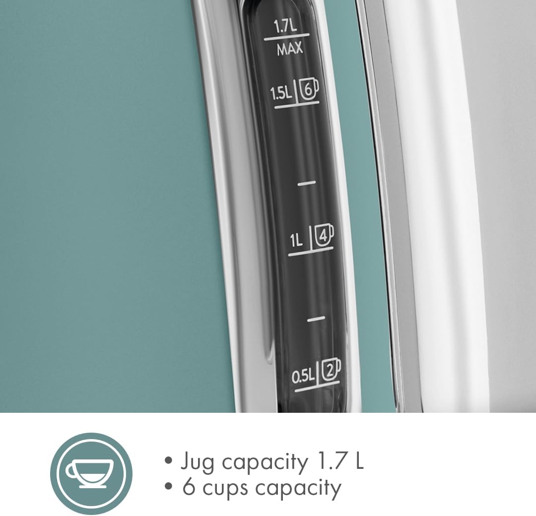SMEG KLF03 Electric Kettle 1.7L (7 Cup), Retro Hot Water Boiler for Tea & Coffee, Fast Boiling, Auto Shut-Off, Soft Open Lid, 360° Swivel Base Countertop Kettle – Matte Champagne