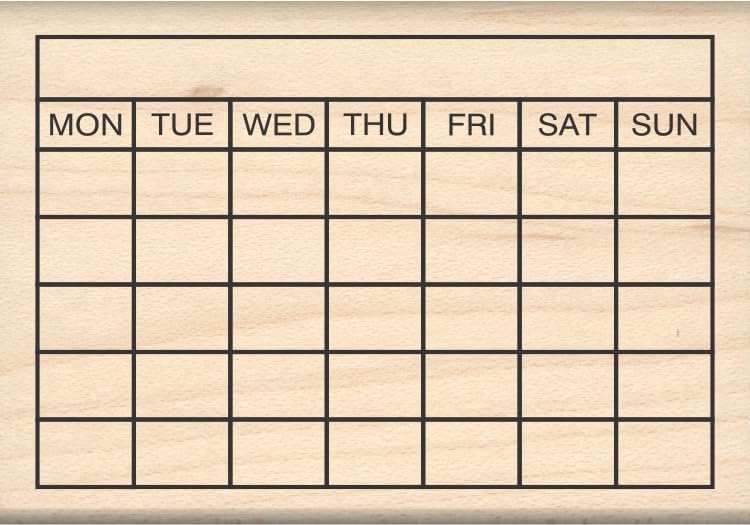 Stamps by Impression Journal, Habit Tracker, Calendar Rubber Stamp 2.25" x 2.75" 6 Row ST 1298