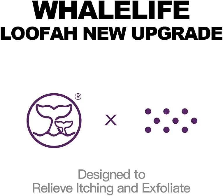 WhaleLife Loofah Bath Sponges - Black Gentle Exfoliating Shower Loofah for Rich Lather, Durable Mesh Body Scrubber for Men & Women 4 Pack