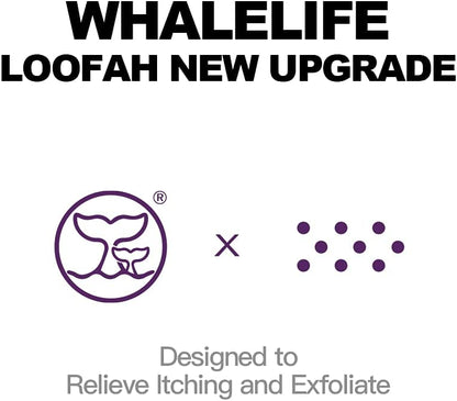 WhaleLife Loofah Bath Sponges - Black Gentle Exfoliating Shower Loofah for Rich Lather, Durable Mesh Body Scrubber for Men & Women 4 Pack