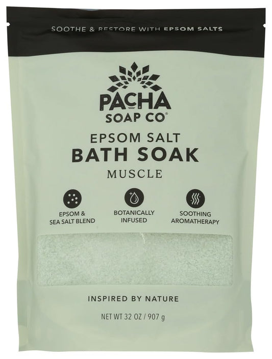 Pacha Soap Muscle Salt Soak, 32 OZ