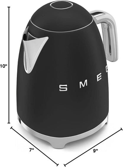 SMEG KLF03 Electric Kettle 1.7L (7 Cup), Retro Hot Water Boiler for Tea & Coffee, Fast Boiling, Auto Shut-Off, Soft Open Lid, 360° Swivel Base Countertop Kettle – Matte Champagne