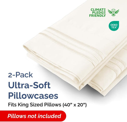 Standard Pillow Cases Set of 10 - Ultra Soft Hotel Quality Pillowcase Covers - Comfy, Cozy & Wrinkle Free - Shrink, Stain and Fade Resistant - Machine Washable Pillow Protectors - 10 Pcs Set - White - Colors B