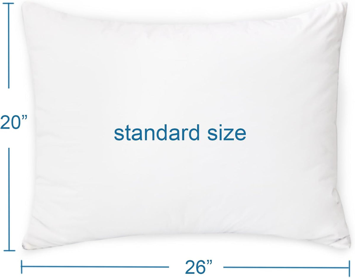 4 Pack Pillow Protectors with Zipper Standard Size, Waterproof, White