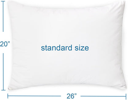 4 Pack Pillow Protectors with Zipper Standard Size, Waterproof, White