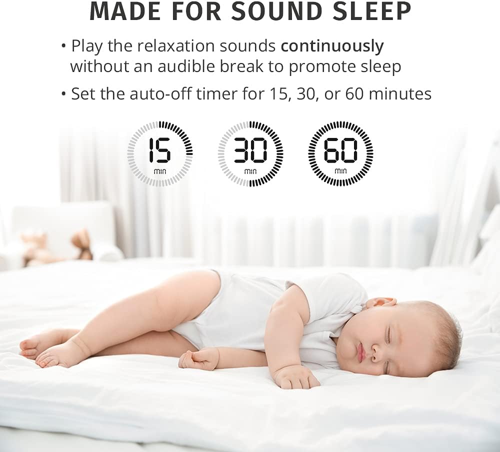 MyBaby SoundSpa White Noise Machine for Babies | 6 Soothing Lullabies for Newborns, Sound Therapy for Travel, Relaxing, Kids, Newborns, Baby Songs, Adjustable Volume, Auto-off Timer, By HoMedics