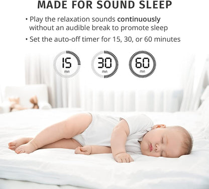 MyBaby SoundSpa White Noise Machine for Babies | 6 Soothing Lullabies for Newborns, Sound Therapy for Travel, Relaxing, Kids, Newborns, Baby Songs, Adjustable Volume, Auto-off Timer, By HoMedics