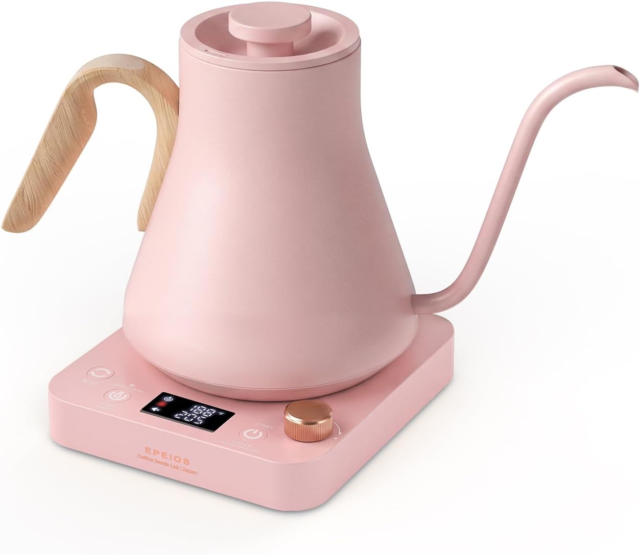 Epeios Electric Kettle, Gooseneck Electric Kettle with ±1°F Temperature Control, 1200W Rapid Heating for Pour Over Coffee & Tea, 304 Stainless Steel Interior, Auto Shut-Off, 0.9L, Black