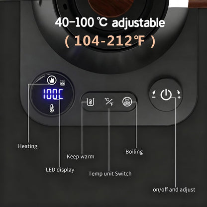Gooseneck Electric Kettle,Pour Over Kettle for Coffee and Tea,Intelligent Temperature Control,Quick Heating,Keep Warm Function,1200W/0.9L (Black)