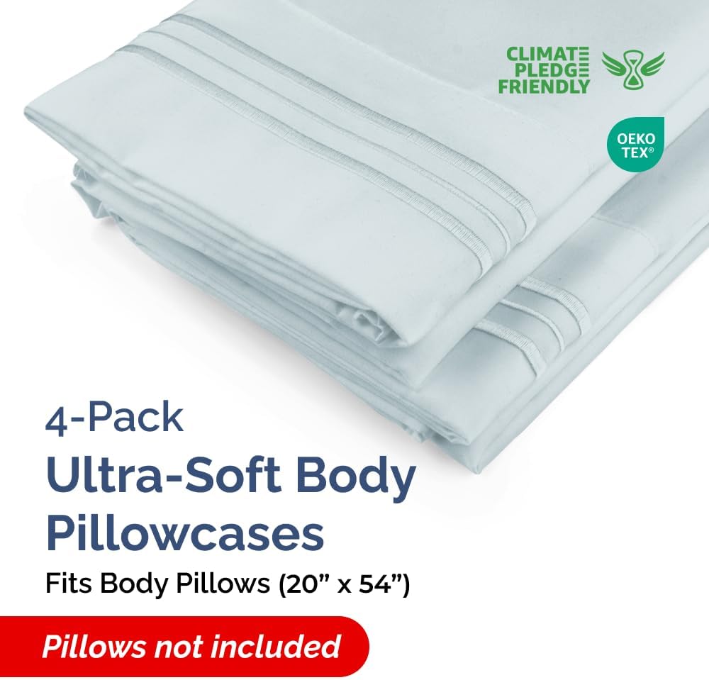 Standard Pillow Cases Set of 10 - Ultra Soft Hotel Quality Pillowcase Covers - Comfy, Cozy & Wrinkle Free - Shrink, Stain and Fade Resistant - Machine Washable Pillow Protectors - 10 Pcs Set - White - Colors B