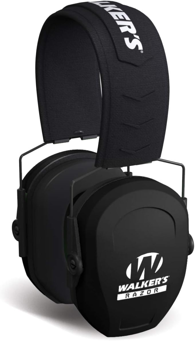 Walker's Razor Slim Passive Earmuffs Ultra Low Profile 27dB NRR Light Weight