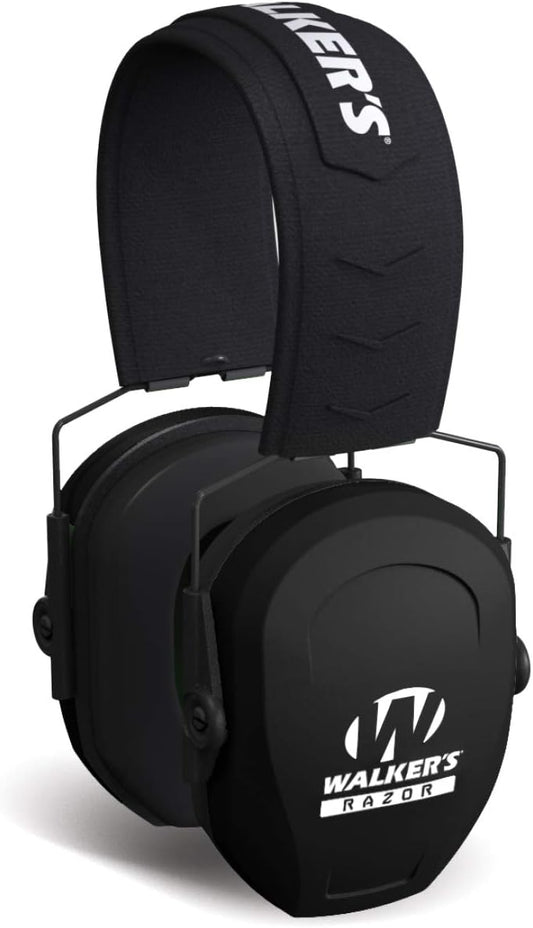 Walker's Razor Slim Passive Earmuffs Ultra Low Profile 27dB NRR Light Weight