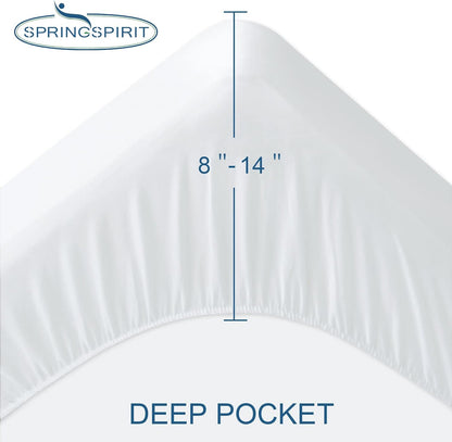 SPRINGSPIRIT Full Size Waterproof Mattress Protector, Full Mattress Cover Pad Waterproof with Deep Pocket up to 14’’, Bed Fitted Sheet