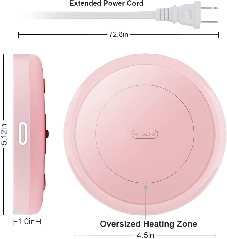 BESTINNKITS White Smart Coffee Auto On/Off Gravity-Induction Mug Office Desk Use, Candle Wax Cup Warmer Heating Plate (Up to 131F/55C)