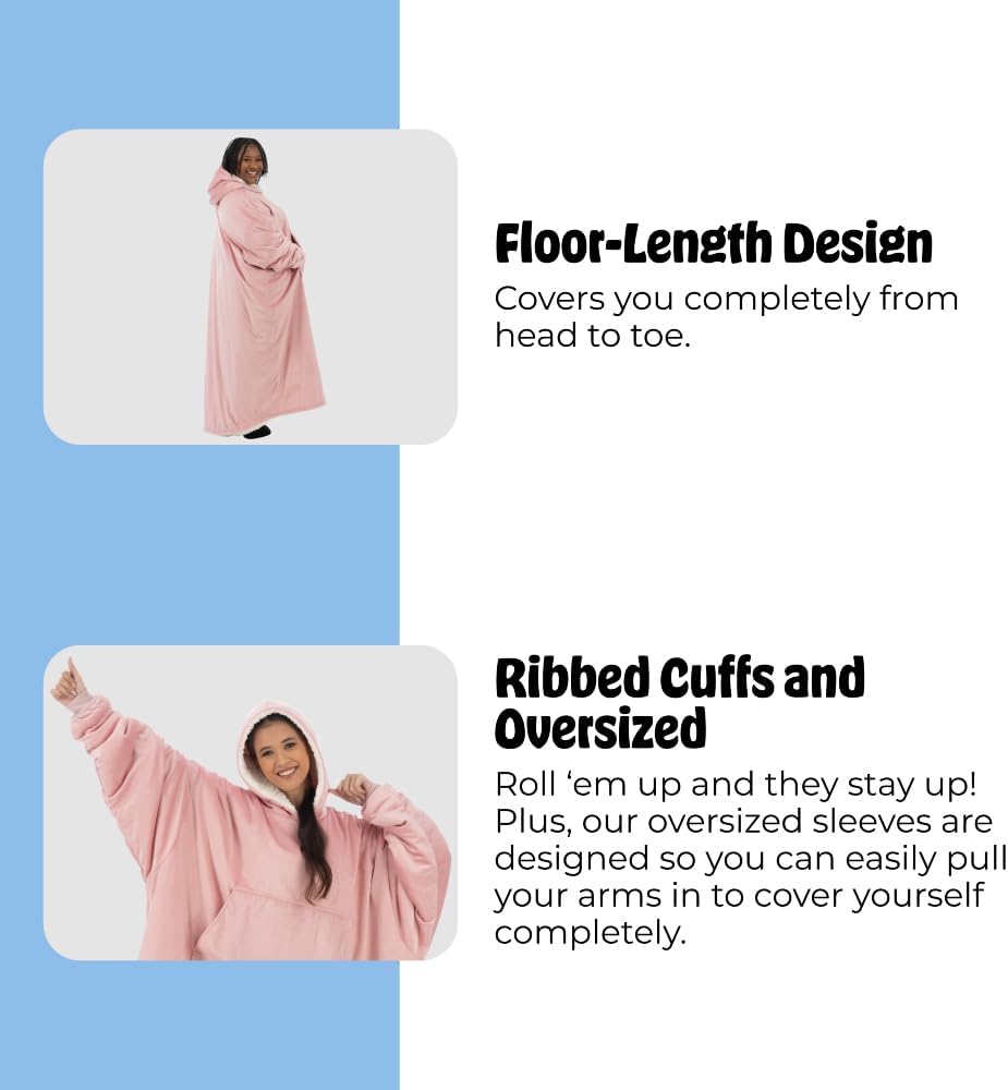 THE COMFY Original | From Shark Tank | Patented | Oversized Sherpa Wearable Blanket Hoodie| Gift for Women & Men | One Size