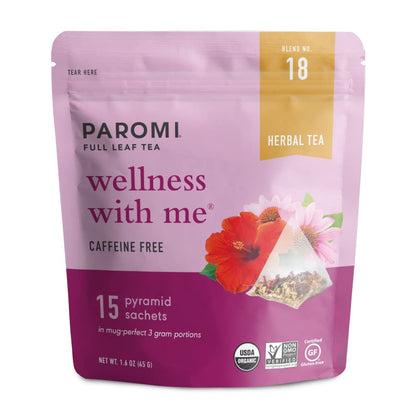 Paromi Chamomile Lavender Rooibos Organic Tea, Signature Jar, 15 Count