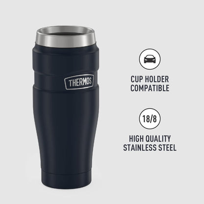 THERMOS Stainless King Vacuum-Insulated Travel Tumbler, 16 Ounce, Matte Steel