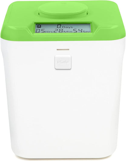 Kitchen Safe Time Locking Container (Medium), Timed Lock Box for Cell Phones, Snacks, and other unwanted temptations (White Lid + 5.5” Clear Base)