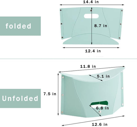 Folding Portable Camping Hiking Stool, Lightweight Collapsable Foldable Chair for Travel Gathering BBQ Subway Backpacking Outdoor Squatty Potty Ultralight Mini (Green)