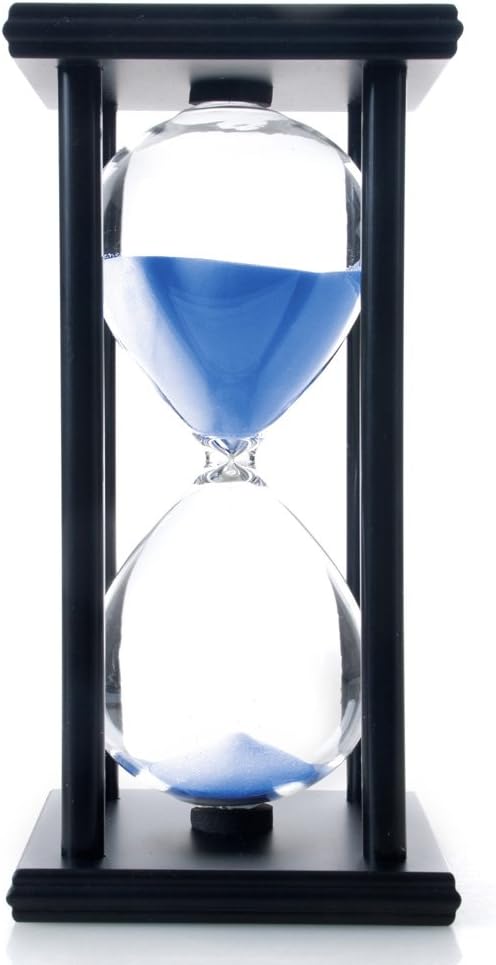 60 Minutes Hourglass, Wood Sand Timer, White | 4 x 4 x 8 inch Sand Clock