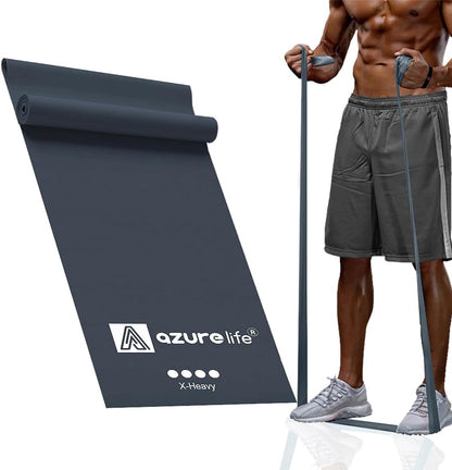 A AZURELIFE Professional Individual Exercise Resistance Bands, Single 5, 6,7 Ft or 8 Yards Elastic Bands, Non-Latex Stretch Bands for PT, Yoga, Pilates, Rehab, at-Home or The Gym Workouts